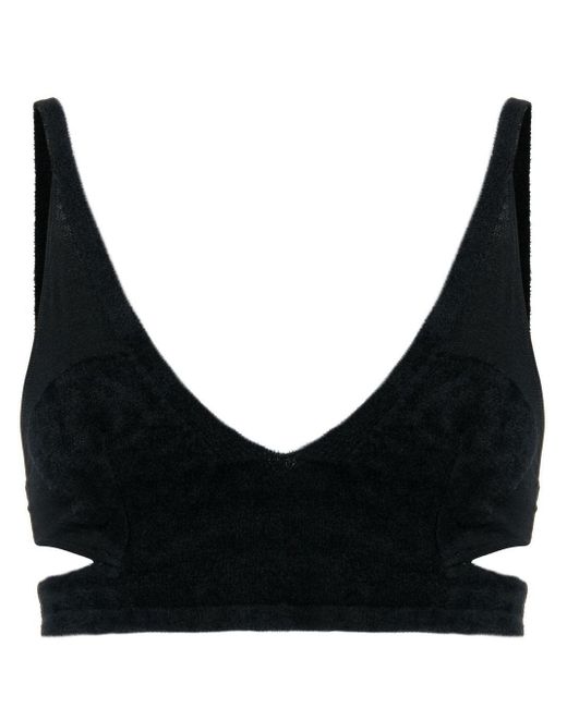 Dion Lee Chenille Intarsia Bralette Top in Black | Lyst Canada