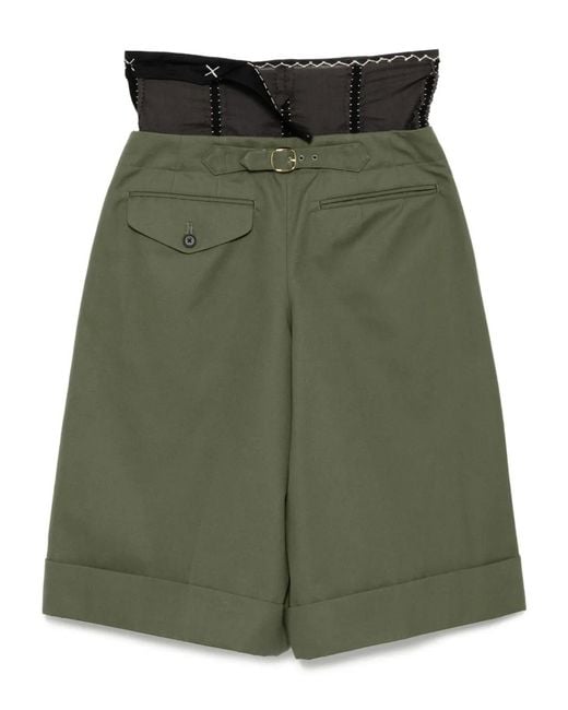 Kolor Green Double-Layered Shorts