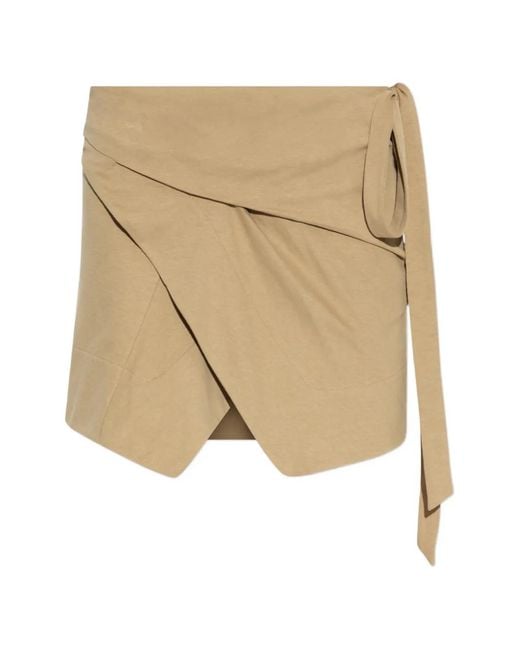 Isabel Marant Natural Berenice Wrap-Style Mini Skirt