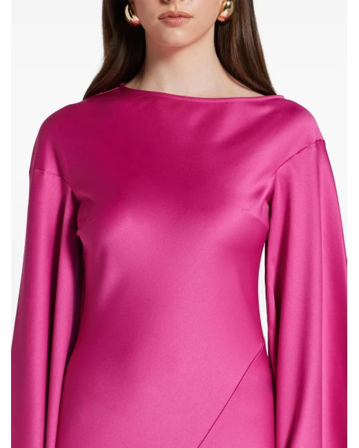 De La Vali Jurk Met Flared Mouwen in het Pink