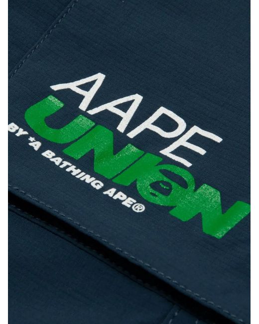 Aape By A Bathing Ape Blue Logo Patch Track Pants for men
