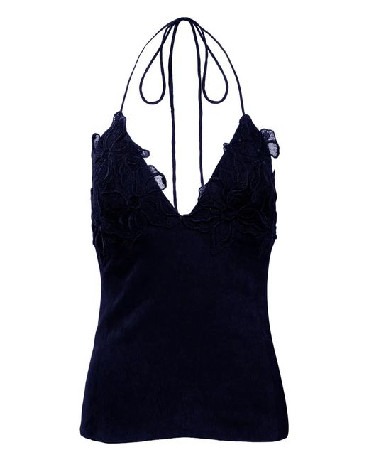 Silvia Tcherassi Blue Diora Floral Lace Top