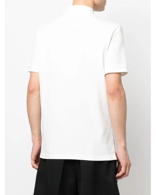 Maison Margiela White Collarless Polo Shirt for men