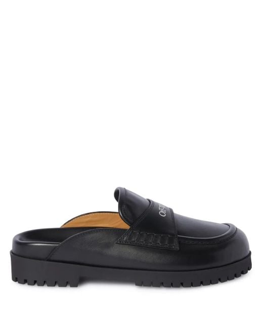 Off-White c/o Virgil Abloh Black Chicago Leather Slippers