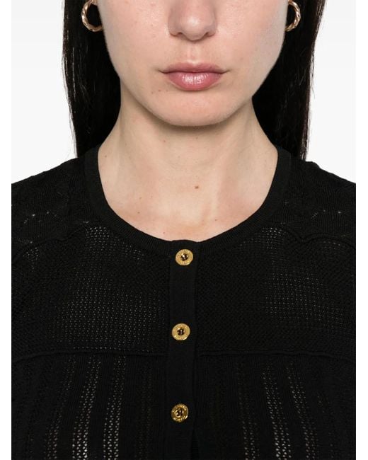 Elisabetta Franchi ポインテールニット カーディガン Black
