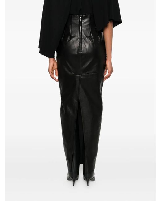Rick Owens レザーマキシスカート Gray