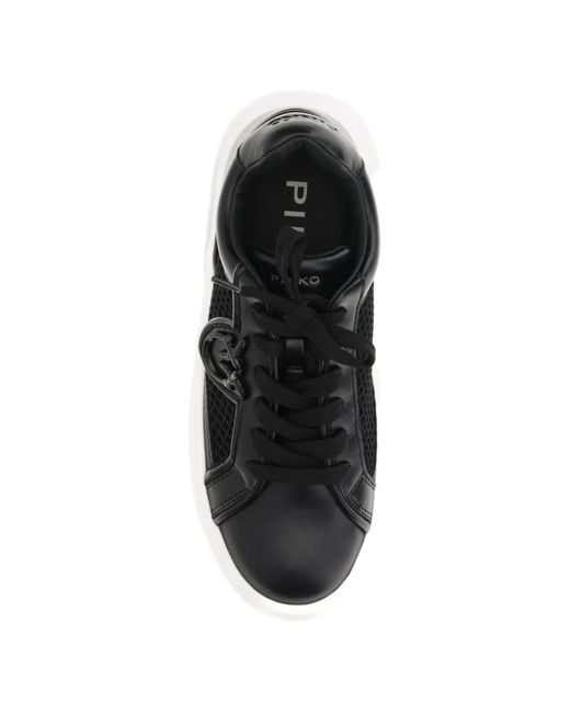 Pinko Black Logo Appliqué Platform Sneakers