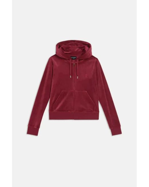 Juicy Couture Red Robertson Velour Hoodie