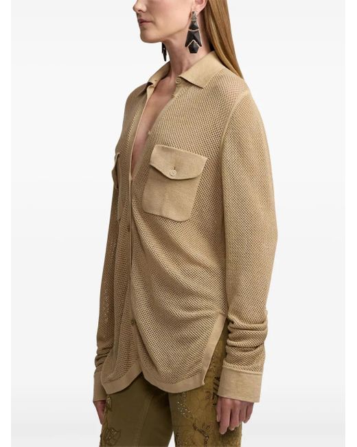 Ralph Lauren Mesh Blouse in het Natural