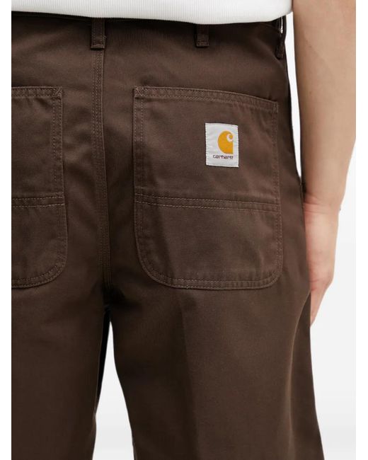 Carhartt Brown Simple Logo-Patch Shorts for men