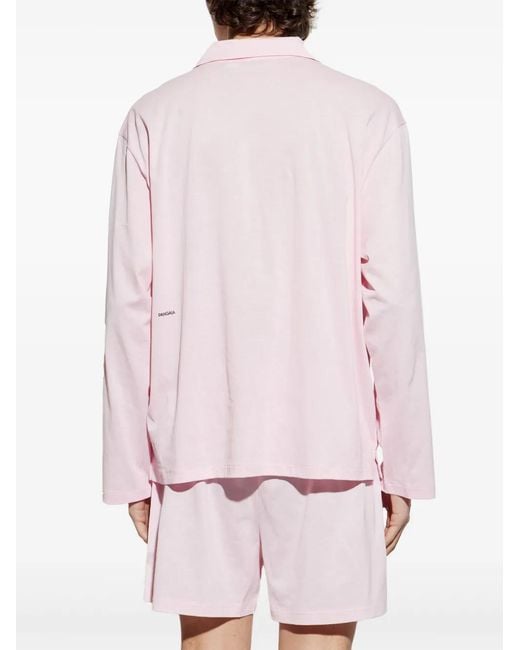 PANGAIA Pink Slogan-Print Cotton Pyjama Set