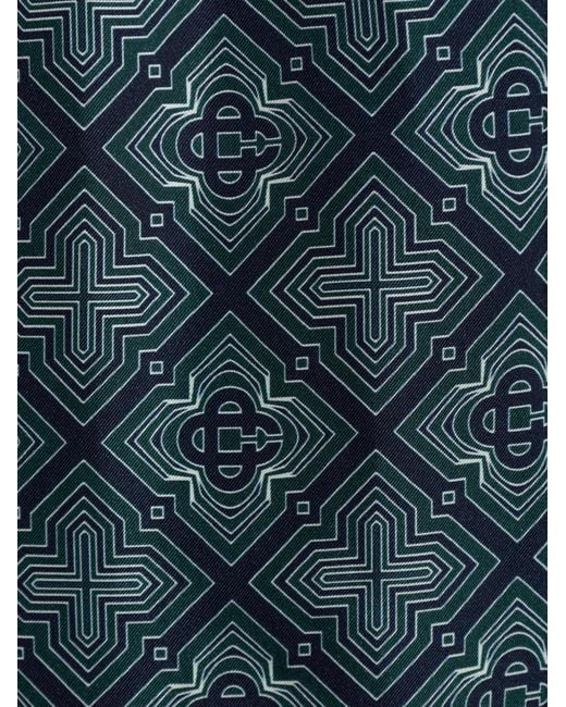 Casablanca Blue Radiating Monogram Silk Deck Shorts for men