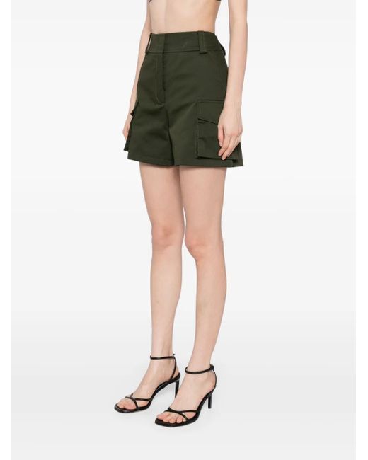 Elie Saab Green Gabardine Shorts