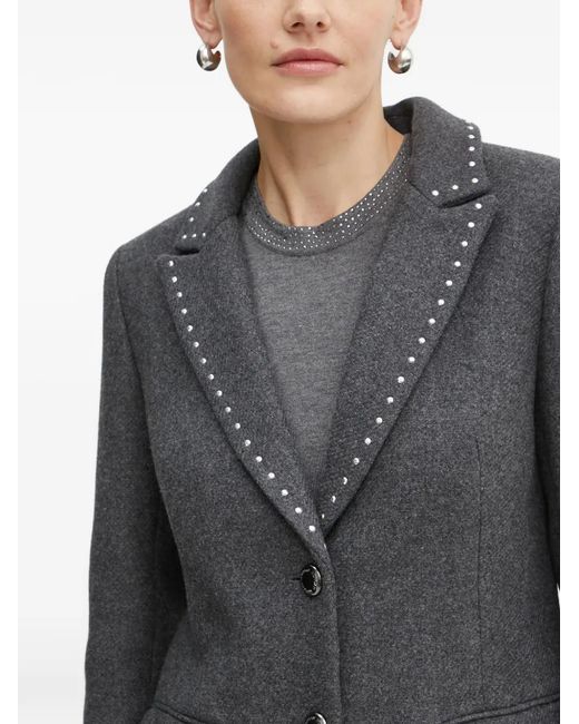 Morgan Gray Studded Buttoned Coat