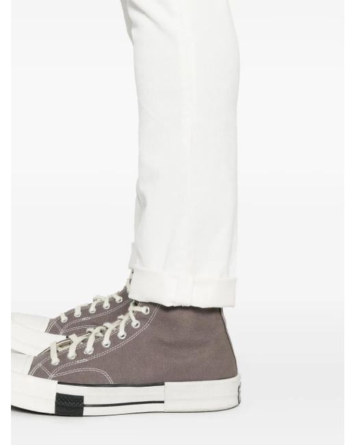 Dondup White Gaubert Corduroy Trousers for men