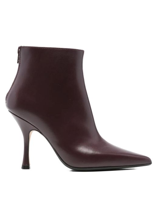 Anna F. Brown Stiefel mit spitzer Kappe 80mm