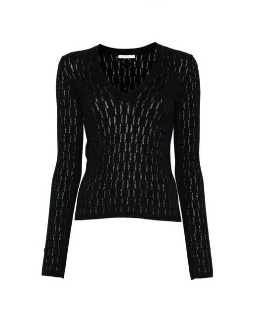 Patrizia Pepe Black V-Neck Sweater