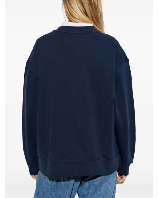 Munthe Blue Nathan Embroidered Logo Sweatshirt