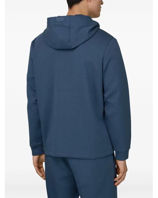 Boggi Blue Lightweight Zipped Scuba Hoodie for men