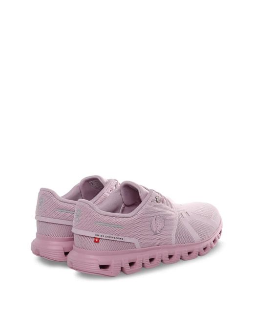 On Shoes Purple Logo Patch Sneakers