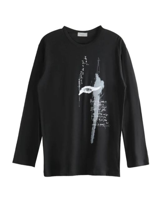 Yohji Yamamoto Printed long-sleeve T-shirt in Black für Herren