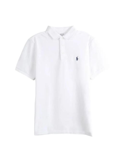 Polo Ralph Lauren White Logo-Embroidered Polo Shirt for men