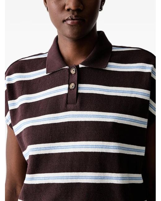 Marc O' Polo Blue Striped Short-Sleeve Polo Shirt