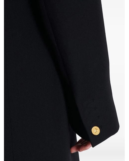 Balmain Black Single-Breasted Coat for men