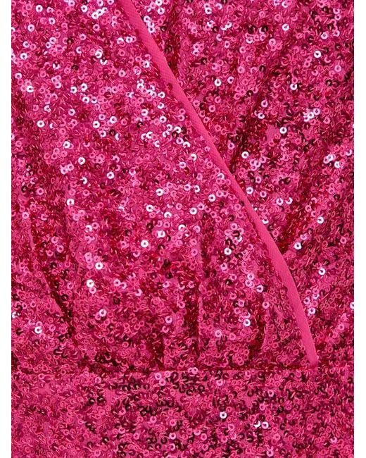 Morgan Pink Sequined V-Neck Mini Dress