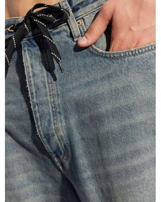 Balenciaga Blue Wide-leg Cotton Jeans for men