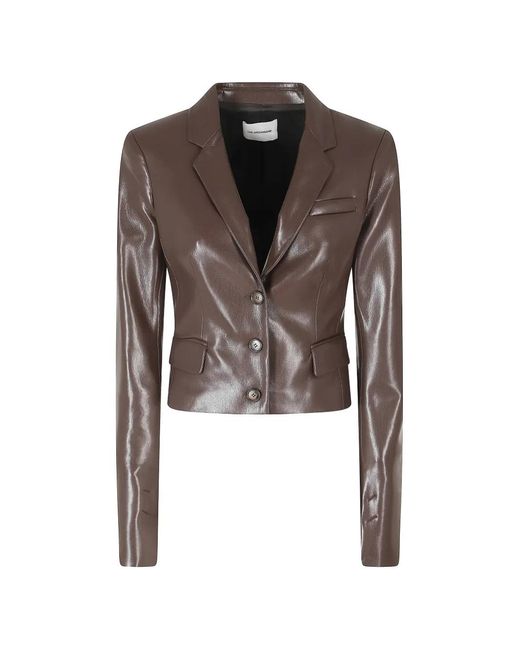ANDAMANE Brown Zefira Button-Fastening Blazer