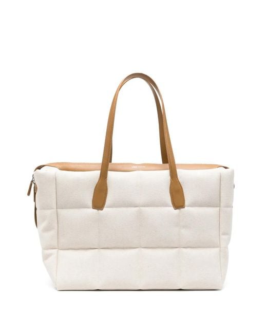 VEE COLLECTIVE Natural Large Tela Quilted Shoulder Bag