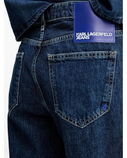 Karl Lagerfeld Blue Split-Hem Jeans