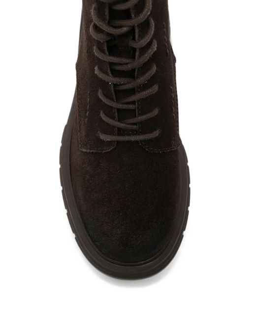 Linda Baumann Black Buckle-Detail Lace-Up Boots