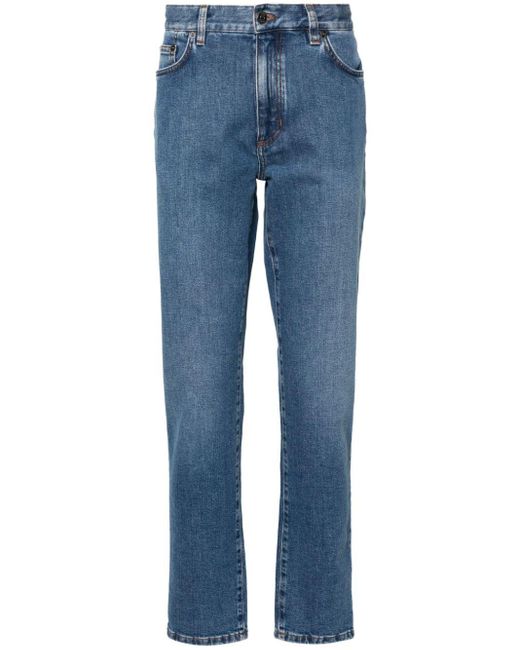 Zegna Blue Mid-rise Slim-cut Jeans for men