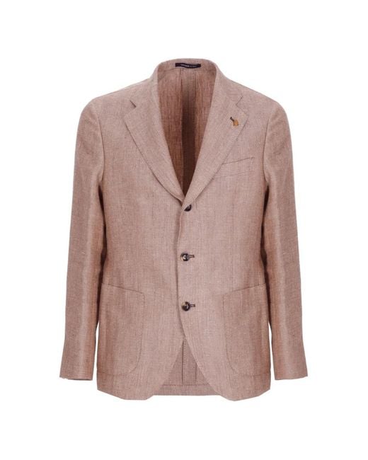 Latorre Pink Herringbone-Pattern Blazer for men