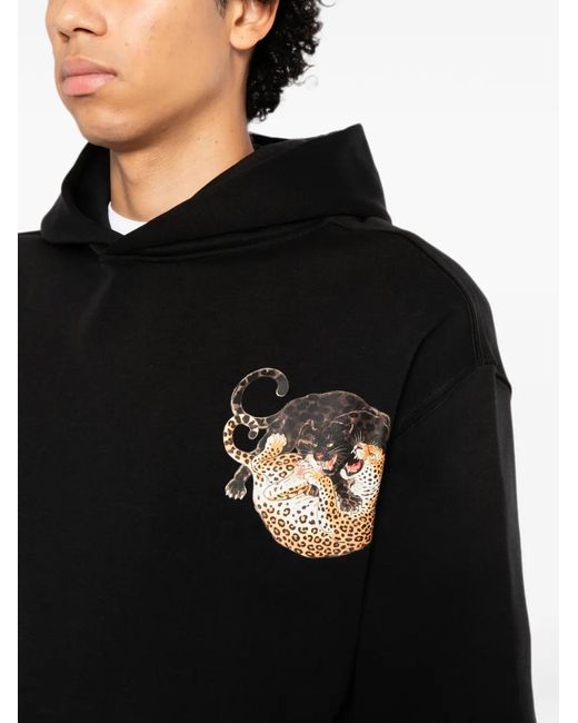 Melt Black Graphic-Print Hoodie for men