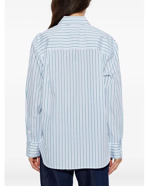 Rag & Bone Blue Striped-Pattern Shirt