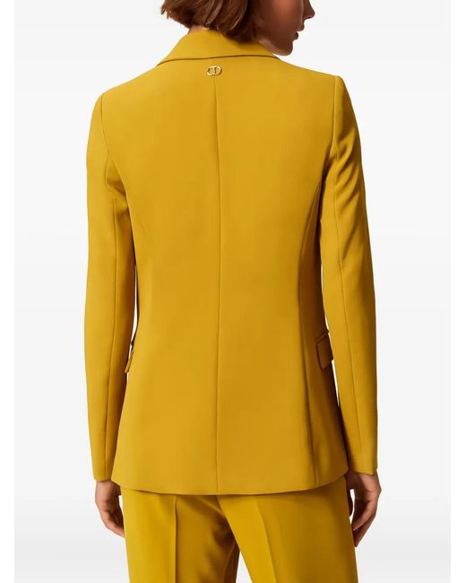 Twinset Yellow Single-Breasted Blazer