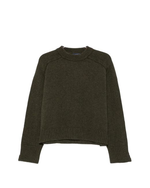 Soeur Green Ribbed-Knit Crew-Neck Sweater