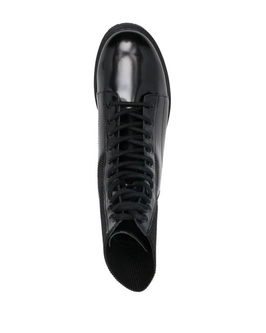 DIESEL Black Alabama Elasticated-Panel Combat Boots for men