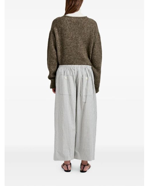 Proenza Schouler Gray Meadow Check Trousers