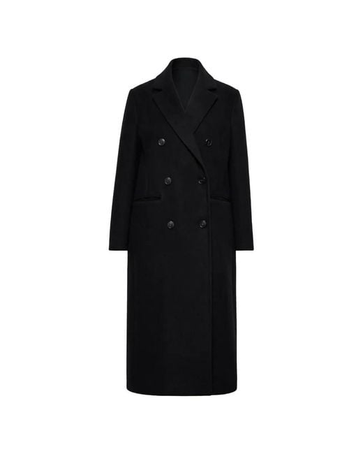 Reformation Black Lucas Double-Breasted Coat