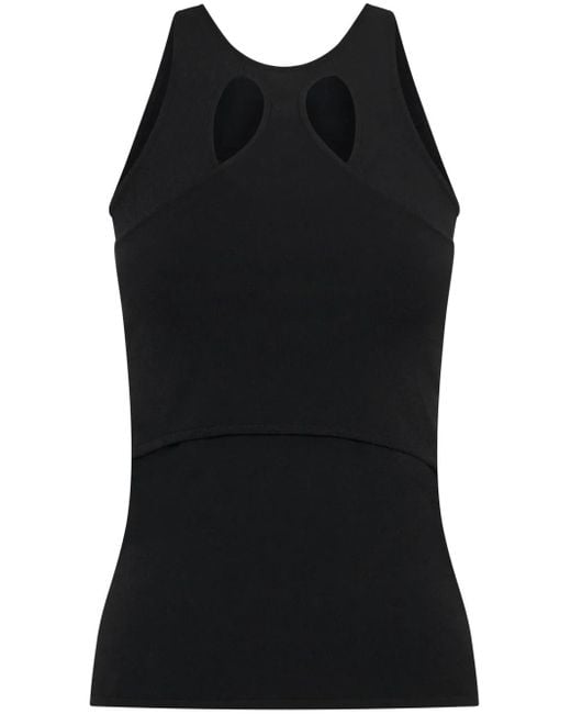 Dion Lee Black Mobius Loop Cut-Out Tank Top