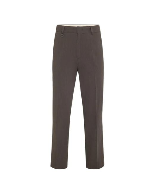 Paolo Pecora Gray Pleated Loose-Fit Chino Trousers for men