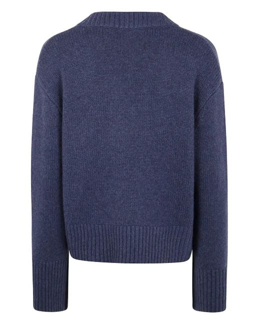 Lisa Yang Blue V-Neck Cashmere Sweater