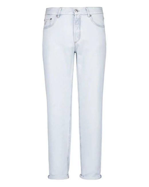 Jeans Con Applicazione Logo di Brunello Cucinelli in Blue da Uomo