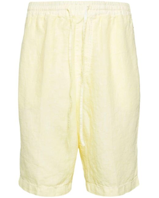 120% Lino Yellow Linen Bermuda Shorts for men