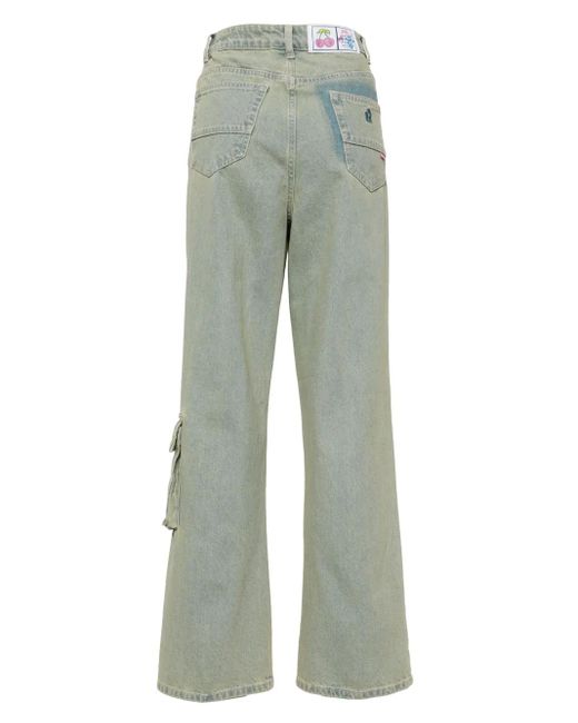 Aape By A Bathing Ape Green Wide-Leg Cargo Jeans