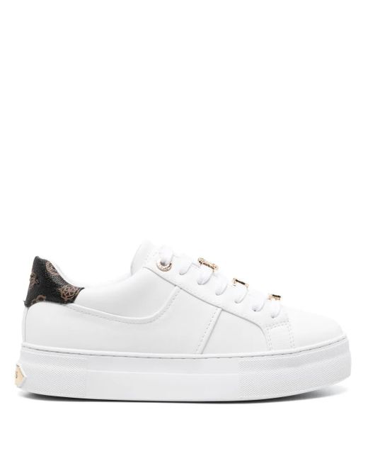Guess White Giella Logo-Charms Sneakers